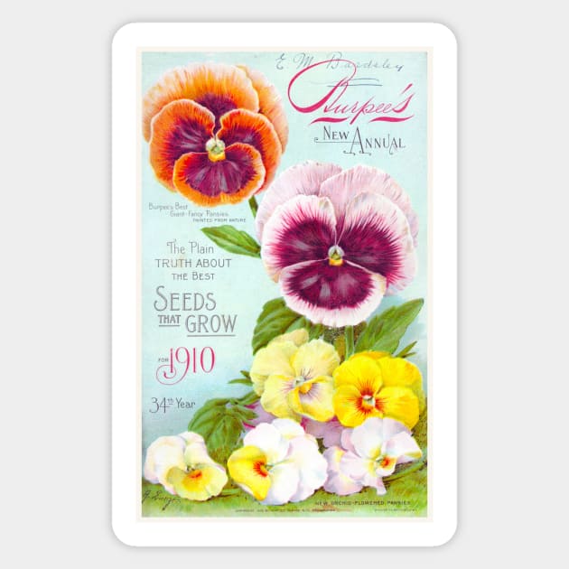 Burpees New Annual Seed Catalogue, 1910 Sticker by WAITE-SMITH VINTAGE ART